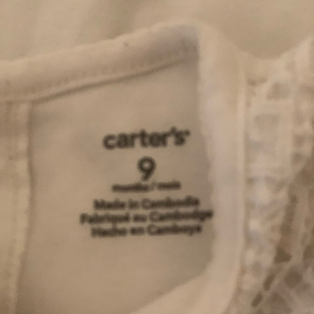Girls Carters White onesie & Red leggings 9mths